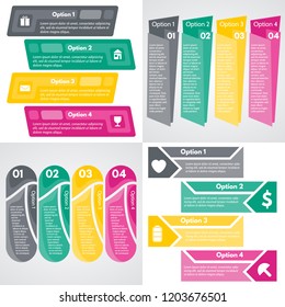 Set of four step by step infographic design template. Vector illustration