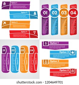 Set of four step by step infographic design template. Vector illustration
