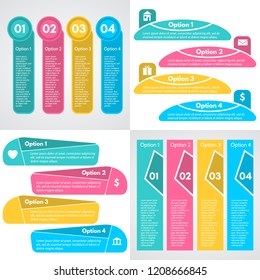 Set of four step by step infographic design template. Vector illustration
