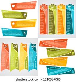 Set of four step by step infographic design template. Vector illustration
