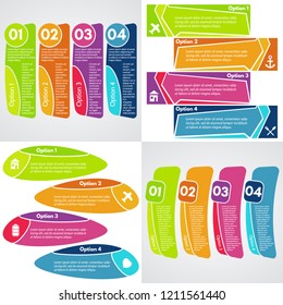 Set of four step by step infographic design template. Vector illustration