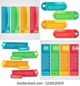 Set of four step by step infographic design template. Vector illustration
