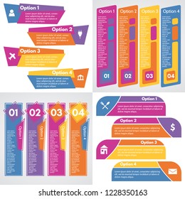 Set of four step by step infographic design template. Vector illustration