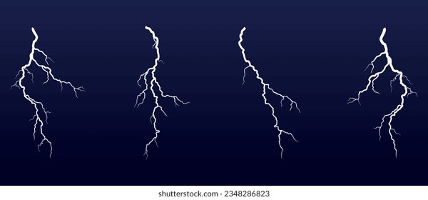 A set of four storm lightning bolts