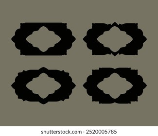A set of four stylish black frames
