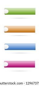 Set of four stylish blank buttons ready for your text / gradient buttons with tag