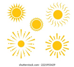 Set of Four sun shapes, sun icons 4