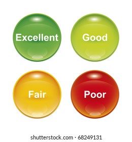 A set of four survey icons red yellow green