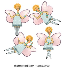 Set of four sweet fairies