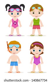 set of four swimming pool kids