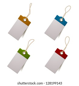 Set of four tags, eps10 vector with transparent shadows