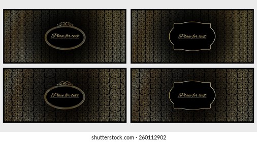 Set of four template invitation or greeting cards