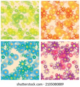Conjunto De Cuatro Patrones Naturales Texturados Sin Marea