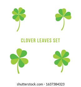 Set of four and three clover leaves