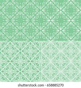 Set of four tile pattern with decorative floral ornament