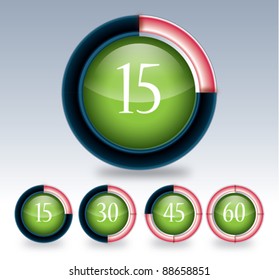 Set of four timer icons
