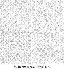 A set of four tone backgrounds with white triangles and lines placed around the pattern