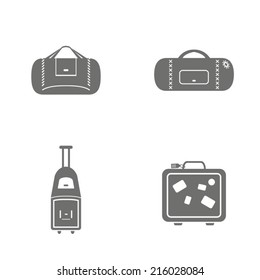 Set of four travel bag icons