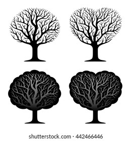 Set of four trees.