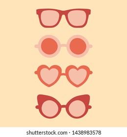Set of four trendy sunglasses