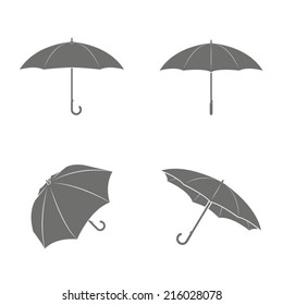 Set of four umbrella icons
