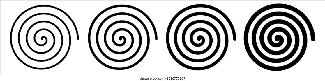 Set of four various spirals