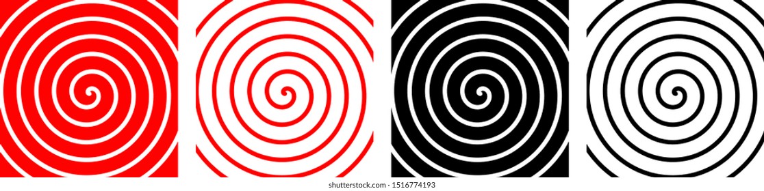 Set of four various spirals