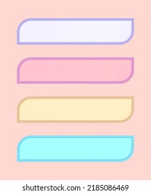 set of four vector 3d horizontal frame colorful blank text box banners for infographic design template