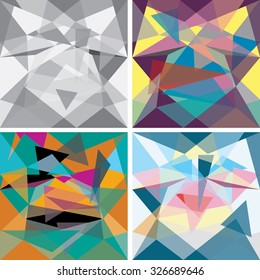 conjunto de cuatro composiciones geométricas abstractas vectoriales