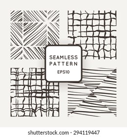 Set of four vector abstract seamless grunge patterns