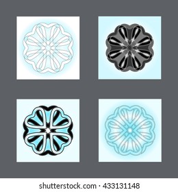 Set of four vector abstract symbolic emblems