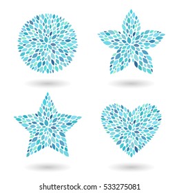 Set of four vector backgrounds with leaves. Floral patterns collection for your design