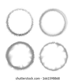 Set of four vector black circle halftone frames for your logo or other design 