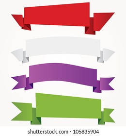set of four vector blank paper banners
