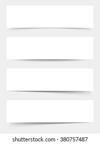 Set of four vector blank white web banners.