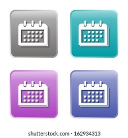 Set of four vector calendar colorful web buttons