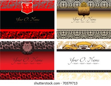 Set Of Four Vector Color Small Title Frame And Pattern