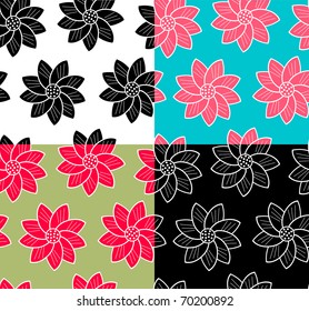 A set of four vector floral ornaments