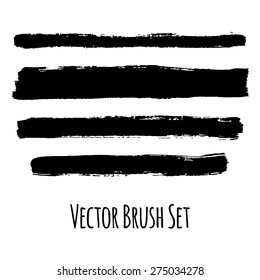 Set of four vector grunge contrasting brushes