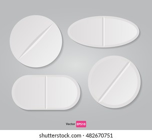 Set of four vector icons of pills