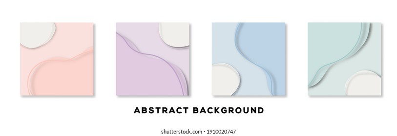 Un conjunto de cuatro ilustraciones vectoriales de montañas abstractas con estilo de papel cortado. Diseño perfecto para póster, portada, tarjetas de felicitación, banner.