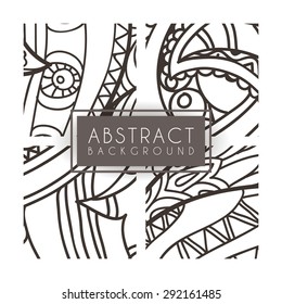 Set of four vector monochrome intricate patterns. Doodle. Zentangle. Monochromatic