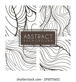Set of four vector monochrome intricate patterns. Doodle. Zentangle. Monochromatic