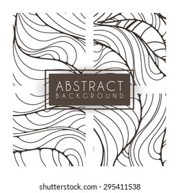 Set of four vector monochrome intricate patterns. Doodle. Zentangle. Monochromatic