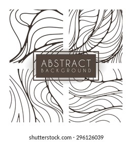 Set of four vector monochrome intricate patterns. Doodle. Zentangle. Monochromatic