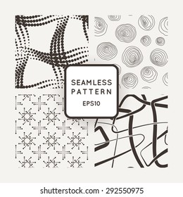 A set of four vector patterns in monochrome