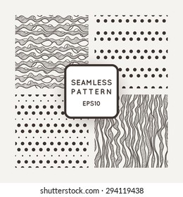 A set of four vector patterns in monochrome