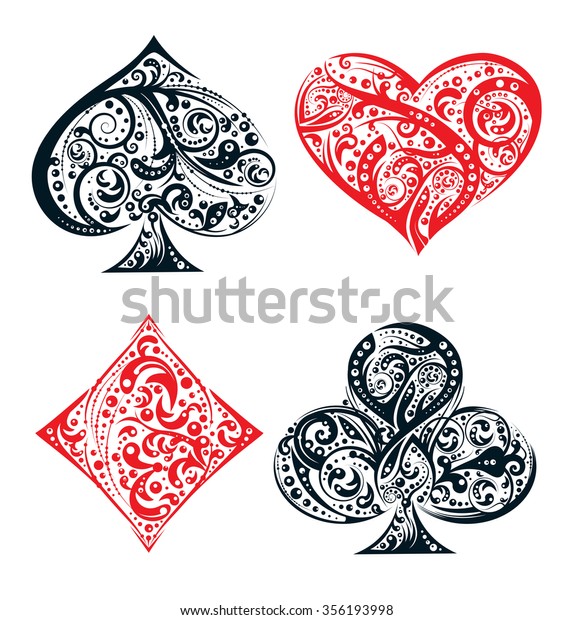 Set Four Vector Playing Card Suit Stock Vector (Royalty Free) 356193998