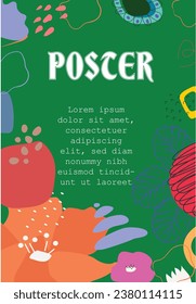 Set of four vector pre-made cards or posters in modern abstract style with nature motifs, flowers,leaves  Editable vector design, frame for social media post and story, card, cover, wedding invitation