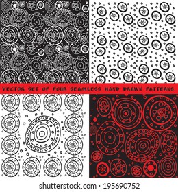 set of four vector seamless ethnic patterns
